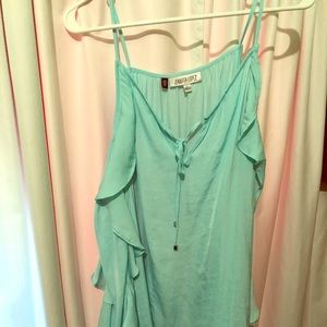 Light green Jennifer Lopez cold shoulder blouse